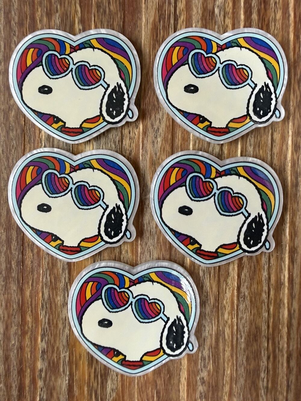 5 Pc Snoopy Acrylic Flatbacks